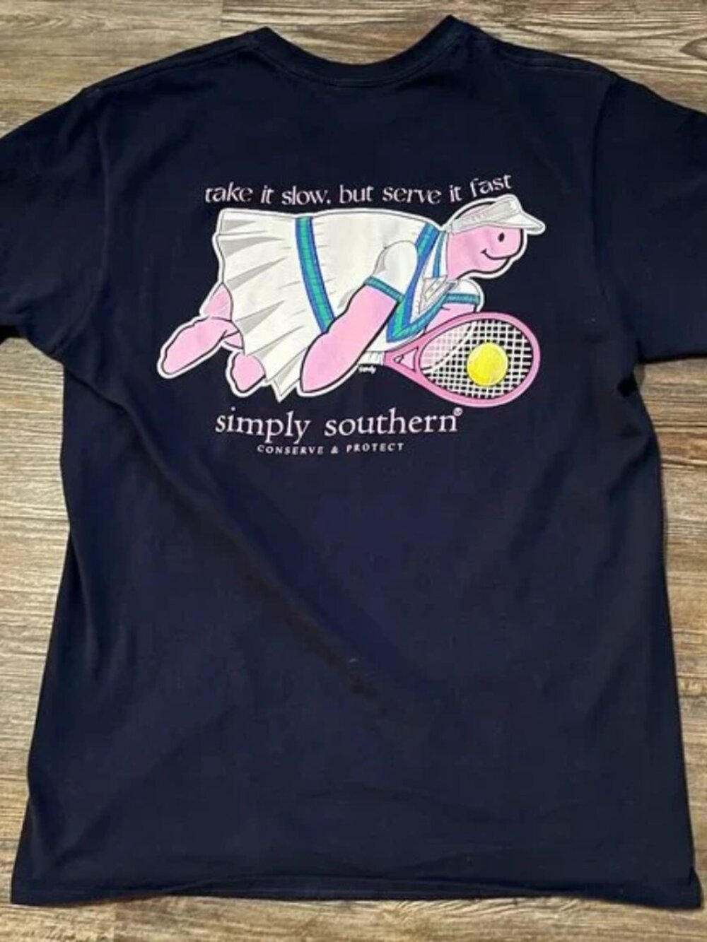 Simply Southern T-Shirt - Women Size Medium - Tennis Themed